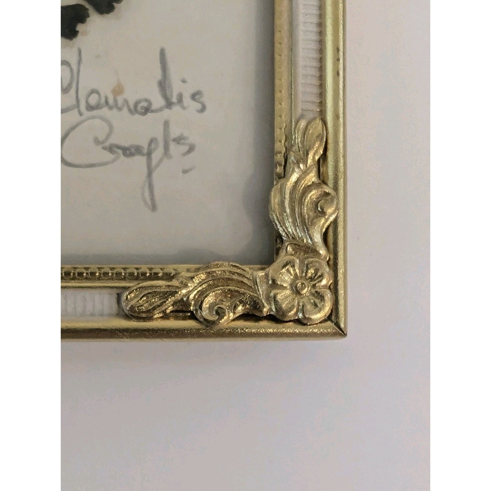 Vtg Framed Floral Dried Flower Picture Art Wall Hanging Signed Stella Turner - Picture 8 of 16